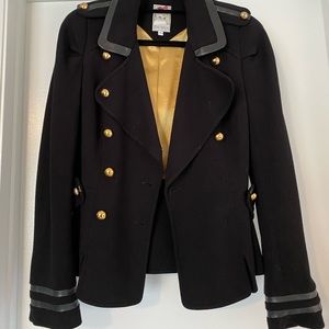 Black double knit Double breasted with gold button